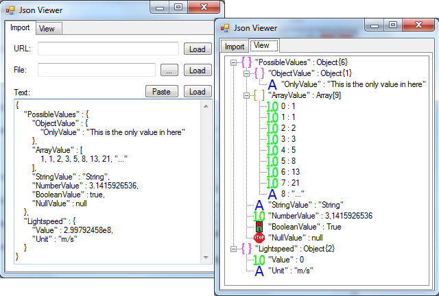 Import json file