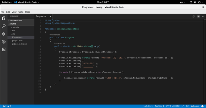 fedora visual studio code fedora visual studio code