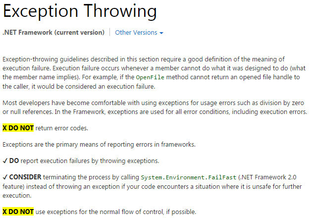 The proper usages of Exceptions in C# - NDepend Blog