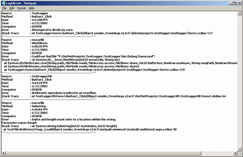 Sample Image - Customized Event Log