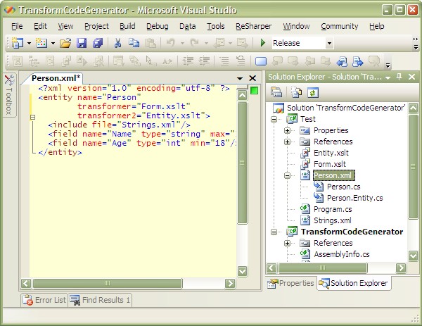 Multiple File XSL Generator Screenshot