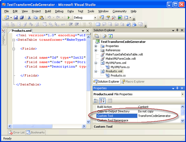 XSL Transform Code Generator for Visual Studio .NET - CodeProject