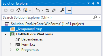 图3用于在.NET Core 3.0预览版上使用Windows窗体设计器