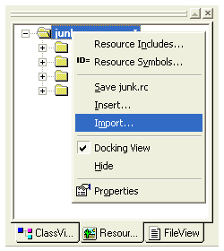 Importing a custom resource