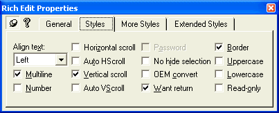Setting styles of the rich edit