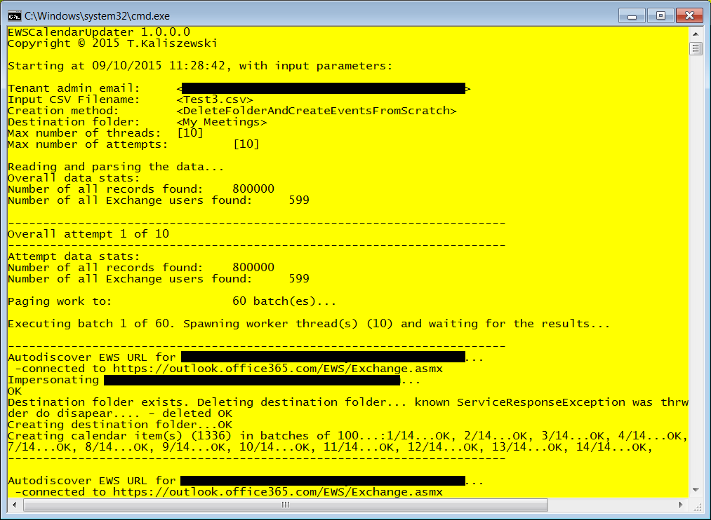 Creating Exchange calendar events with C executable using Microsoft