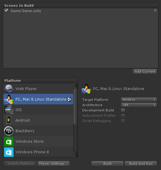 Unity Player. Player settings Unity. Unity build. Unity build and Run. Select scenes