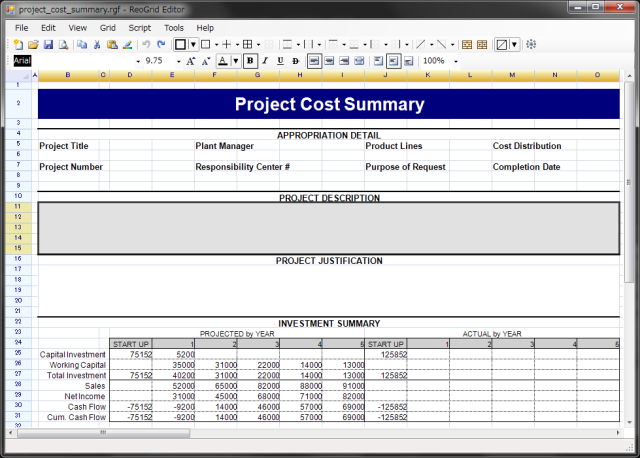  شبكة البيانات Spreadsheet Control التى تحتوي على جميع وظائف ملف Excel 01