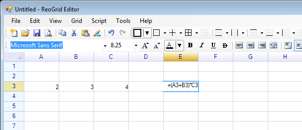شبكة البيانات Spreadsheet Control التى تحتوي على جميع وظائف ملف Excel. 28