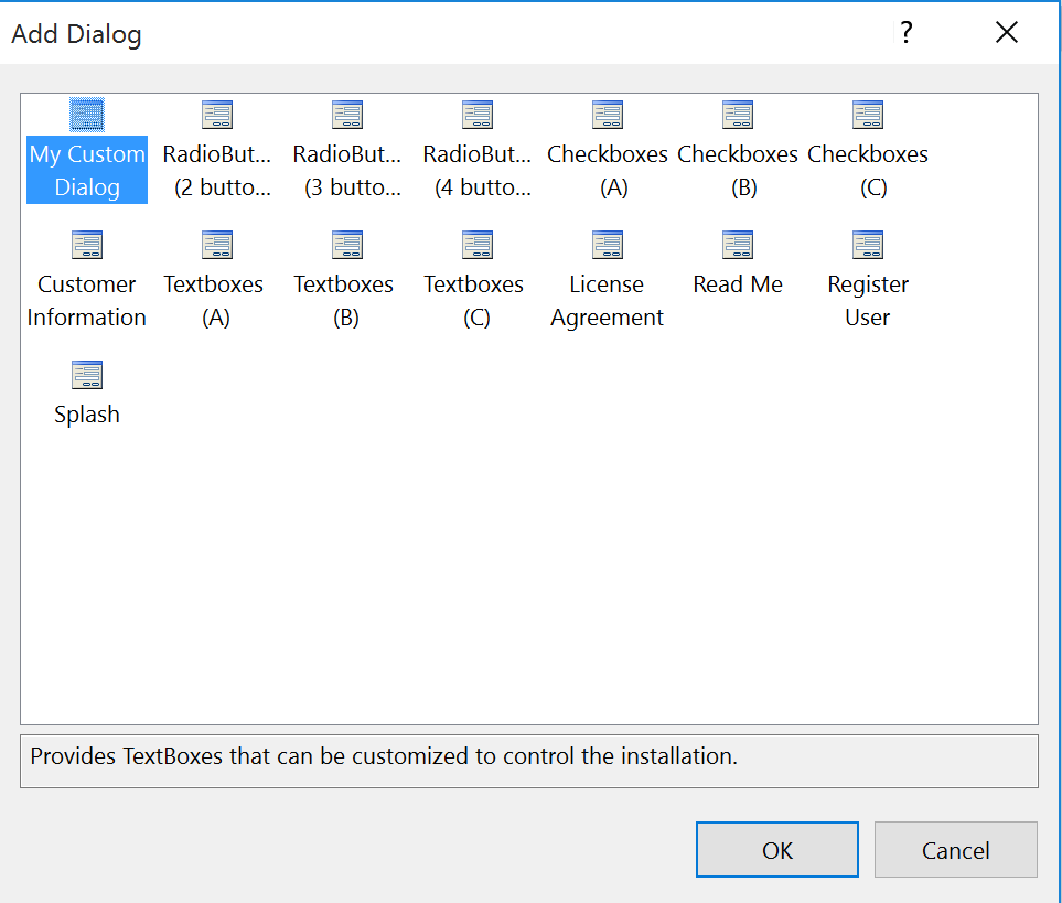 Create custom dialogs for an Setup project in Visual Studio 2015 -  CodeProject