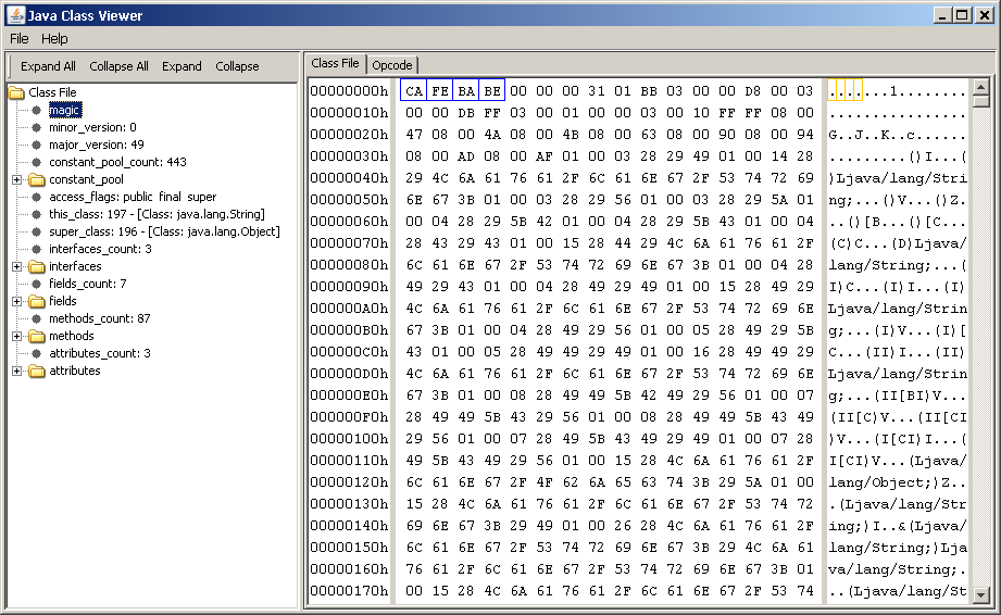 Java Class Viewer - Main Window