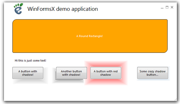 The WinFormsX library - Demo application