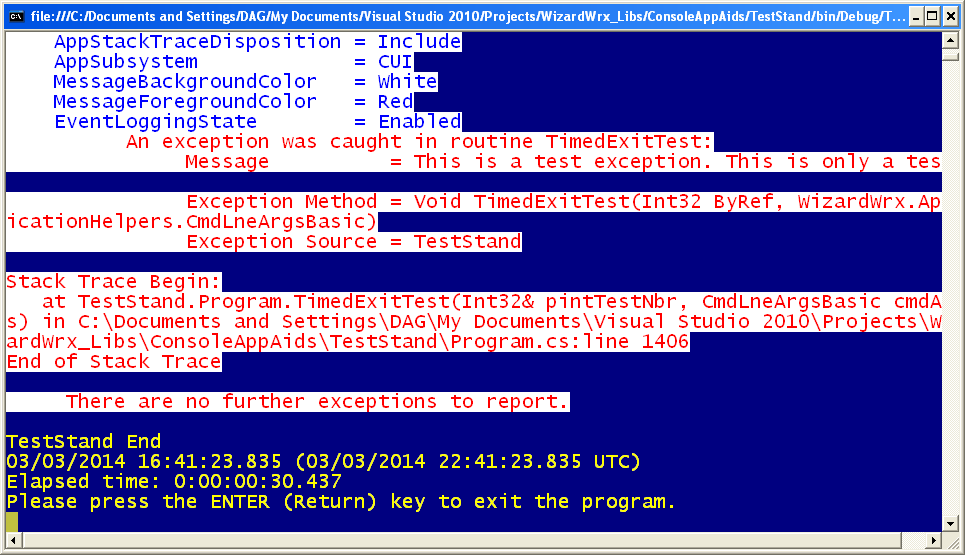 Figure 3 shows the ErrrorMessagesInColor class, using application defined colors.