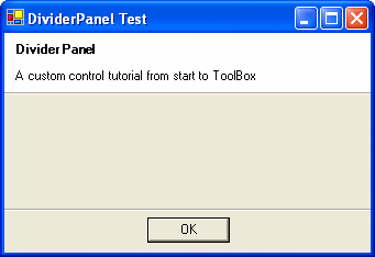Divider Panel Tuorial Part I- Creating a custom Windows Forms control from Start to Toolbox