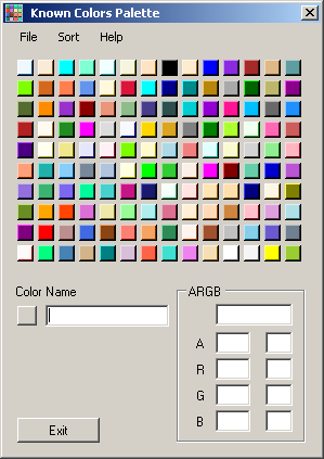 Known Colors Palette