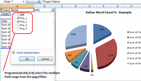 C Excel Pivot Table Filter On