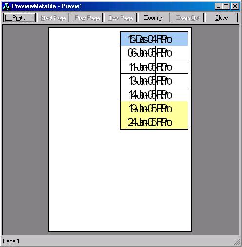 Metafile played direct into preview DC