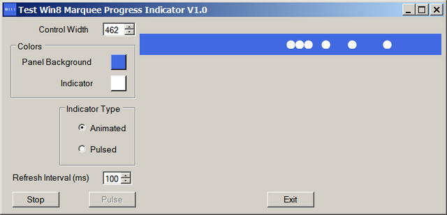 Win8 Marquee Progress Indicator Test Demonstration