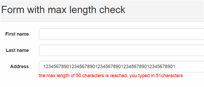 How to set character limit and maxlength