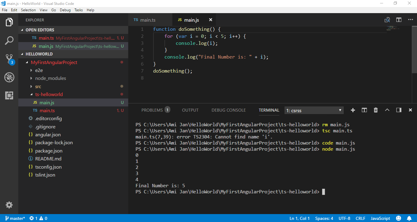 Как создать проект javascript в visual studio