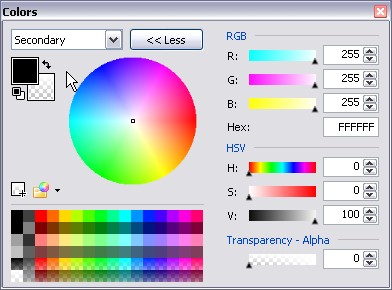 Color selection dialog