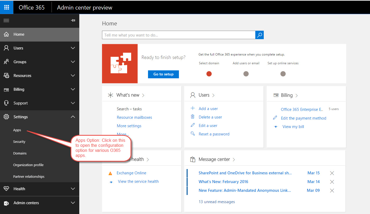 Activate RMS for Office 365 Subscription (New O365 Admin UI) - CodeProject