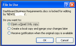 locking excel file for editing