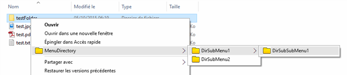 Snapshot of windows shell extension, whenthe selected item is a directory