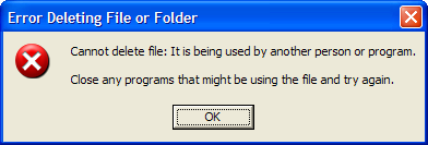 Error - file is in use