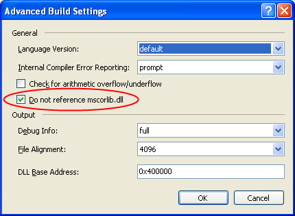 Do not reference mscorlib.dll