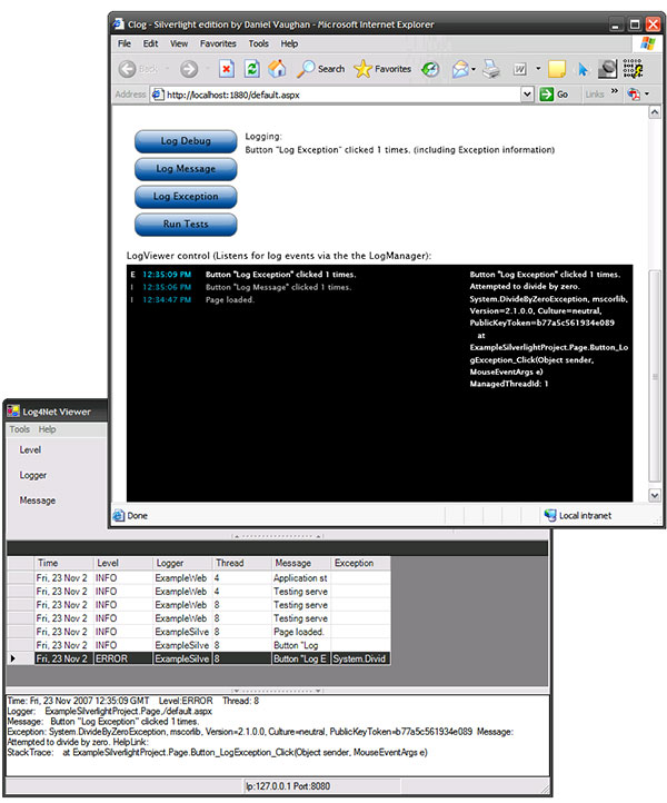 Browser and Log4Net Viewer