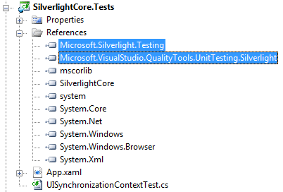 Silverlight Unit Test Imports Screenshot