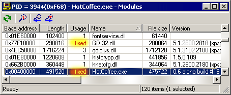 Task Manager Extension: Module List (debugging)