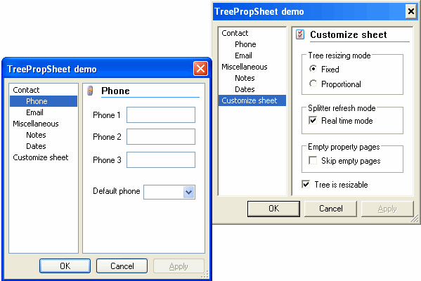 CTreePropSheetEx examples