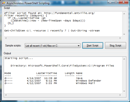 Asynchronously Execute PowerShell Scripts from C# - CodeProject