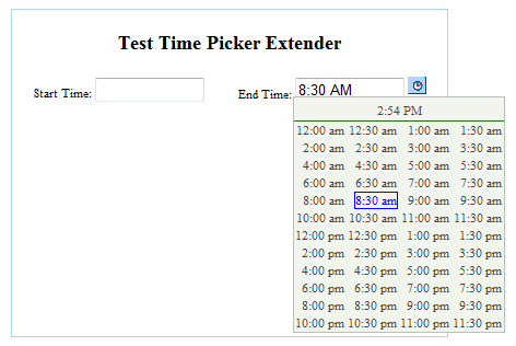 Time Picker Control