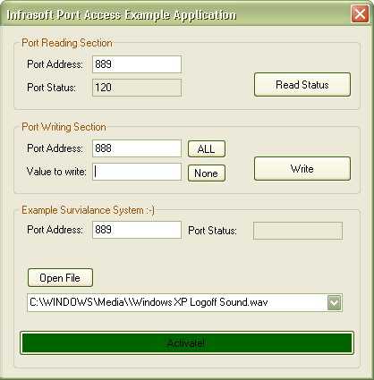 Screenshot of the Sample Application