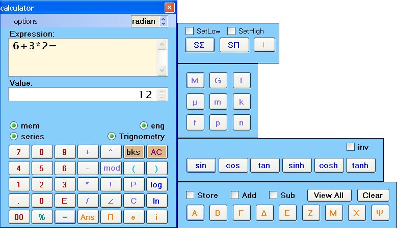 Write a program for scientific calculator in java