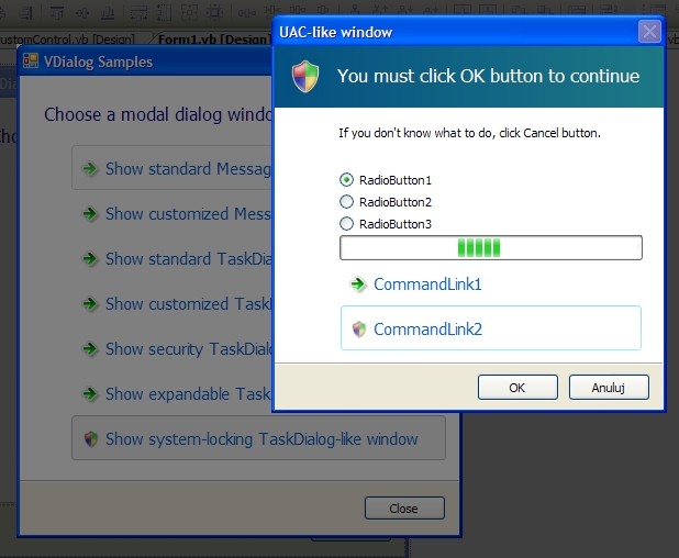 VDialog using LockSystem feature