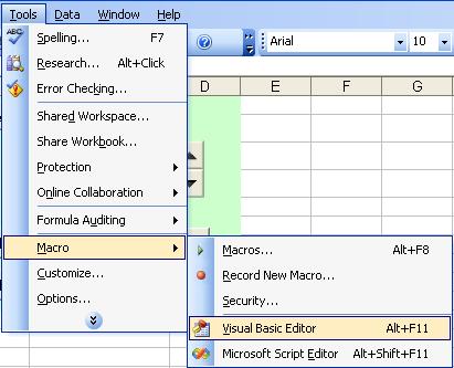 Reaching VB editor in Excel