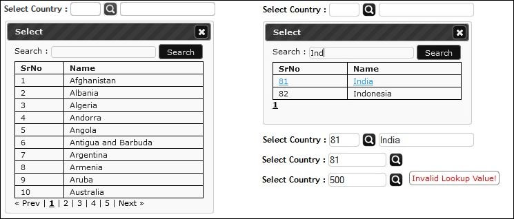 Lookup Control