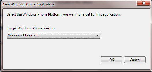 Choose target Windows Phone platform.
