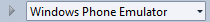 Windows Phone Emulator setting in the debug options.