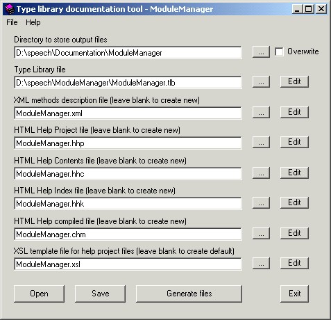 Screenshot of the DocLibTool program