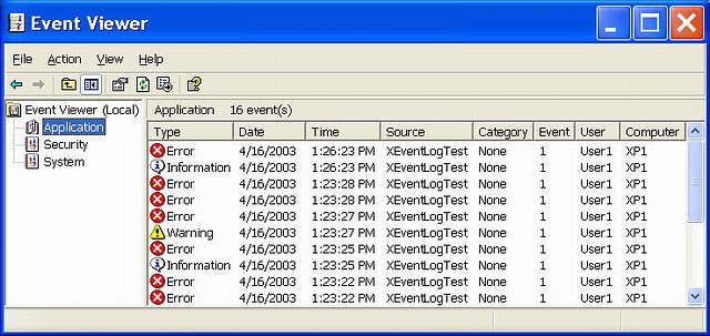 XEventLog demo screenshot