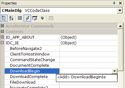  [Adding event handler thru properties list - 12K] 