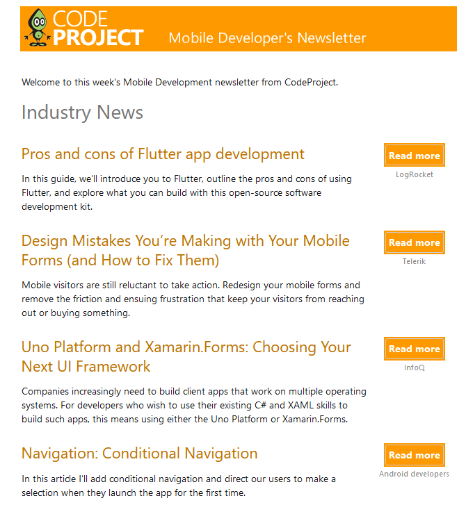 mobile newsletter