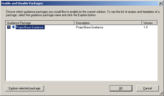 Enable and Disable Packages dialog