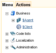 New entity in the menu navigation tree