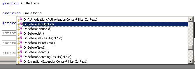 Available methods to override